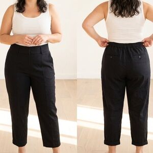 Zara Black Cropped Tapered Ankle Pants